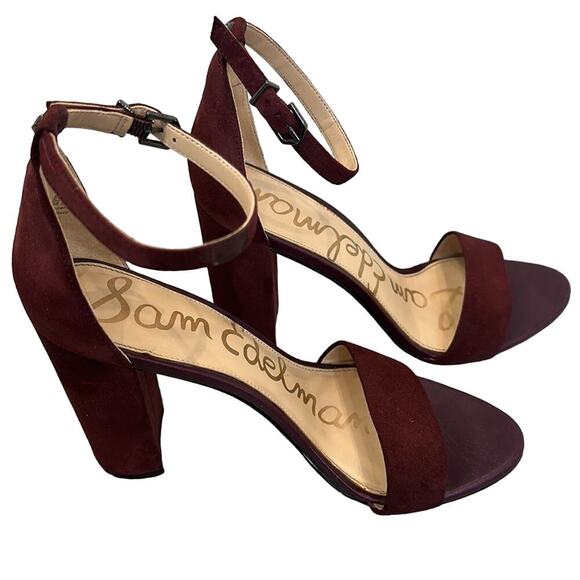 Sam Edelman - High Block Heel Sandal in Eggplant - Picture 2 of 6